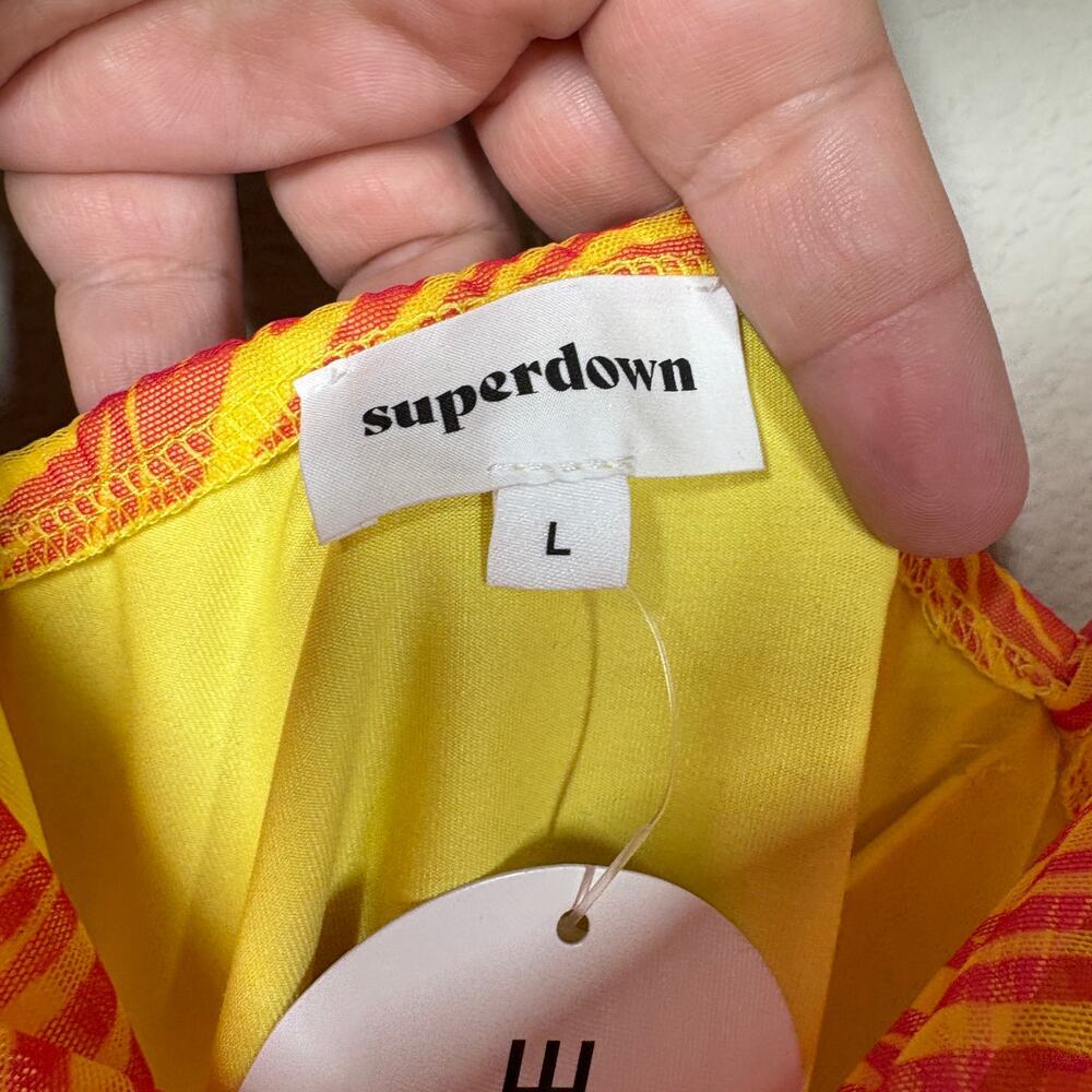 Superdown Large Eden Mini Sheath Dress Orange Zebra Print Spaghetti Straps - Picture 7 of 9
